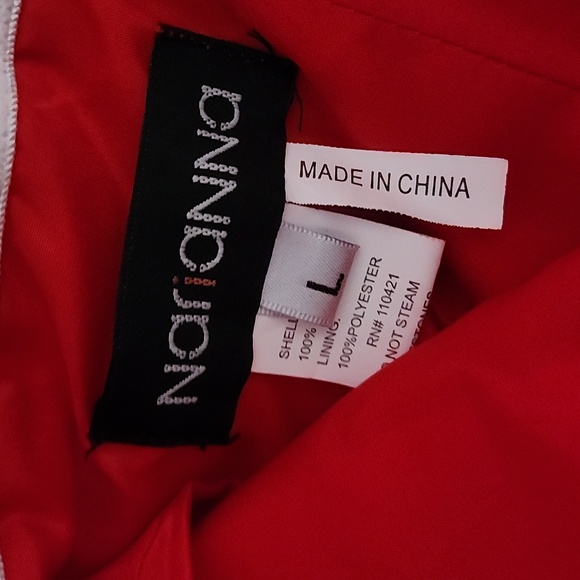 NWT Narianna Prom Illusion Embellished Red Mini Dress Jr Large‎ - Picture 5 of 8